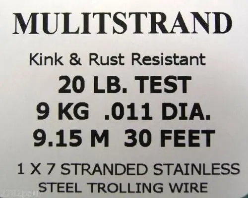 30ft Coil of Mason Multistrand Stainless Steel Wire Fishing Leader