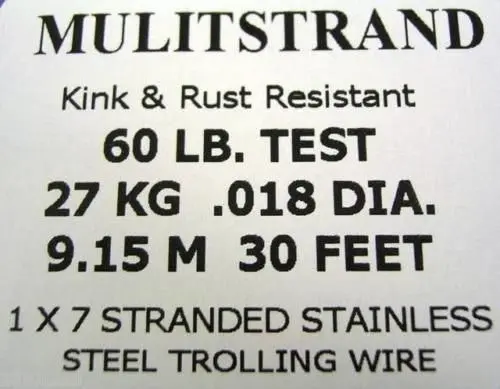 30ft Coil of Mason Multistrand Stainless Steel Wire Fishing Leader