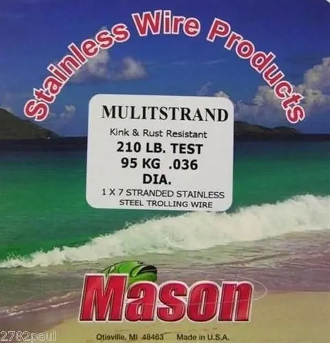 30ft Coil of Mason Multistrand Stainless Steel Wire Fishing Leader