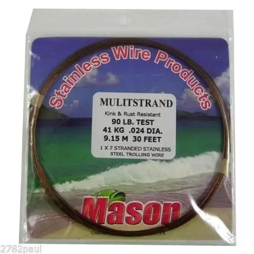 30ft Coil of Mason Multistrand Stainless Steel Wire Fishing Leader