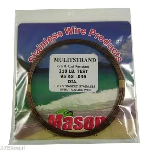 30ft Coil of Mason Multistrand Stainless Steel Wire Fishing Leader