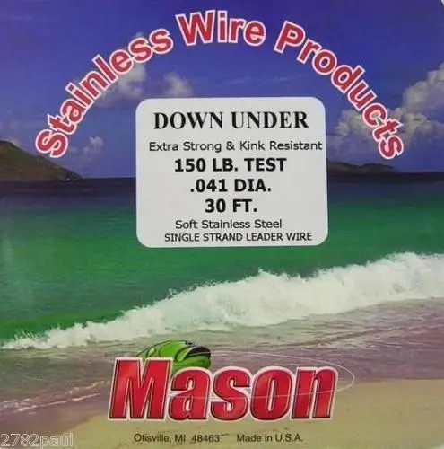 30ft Coil of Mason Down Under Soft Stainless Steel Fishing Wire Leader