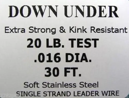 30ft Coil of Mason Down Under Soft Stainless Steel Fishing Wire Leader