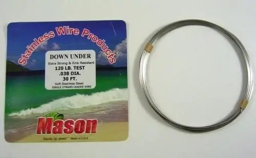 30ft Coil of Mason Down Under Soft Stainless Steel Fishing Wire Leader