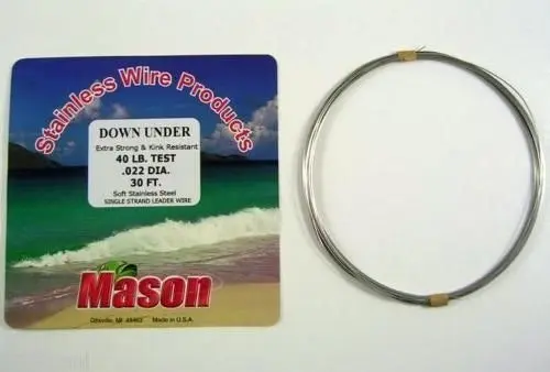 30ft Coil of Mason Down Under Soft Stainless Steel Fishing Wire Leader