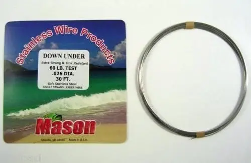 30ft Coil of Mason Down Under Soft Stainless Steel Fishing Wire Leader