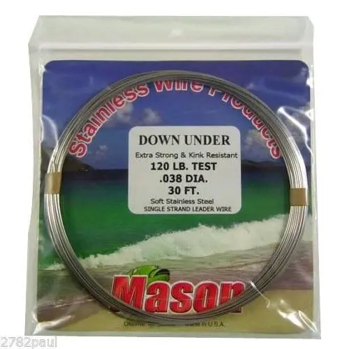 30ft Coil of Mason Down Under Soft Stainless Steel Fishing Wire Leader