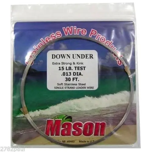 30ft Coil of Mason Down Under Soft Stainless Steel Fishing Wire Leader