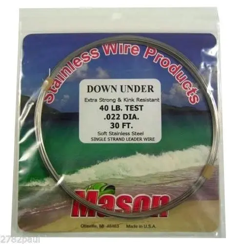 30ft Coil of Mason Down Under Soft Stainless Steel Fishing Wire Leader