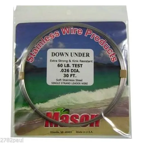 30ft Coil of Mason Down Under Soft Stainless Steel Fishing Wire Leader