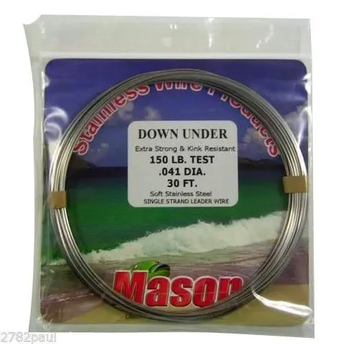 30ft Coil of Mason Down Under Soft Stainless Steel Fishing Wire Leader