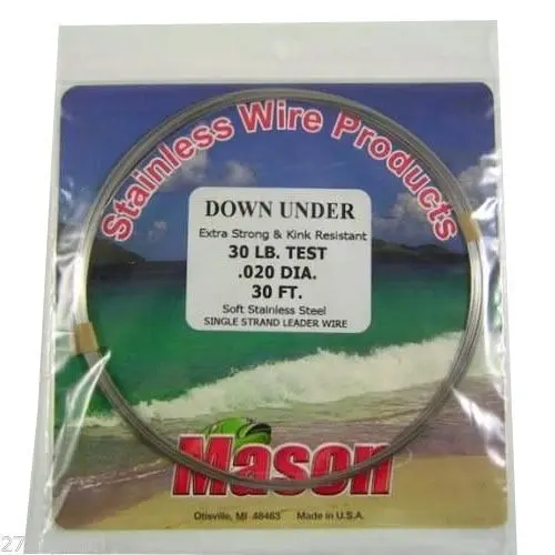 30ft Coil of Mason Down Under Soft Stainless Steel Fishing Wire Leader