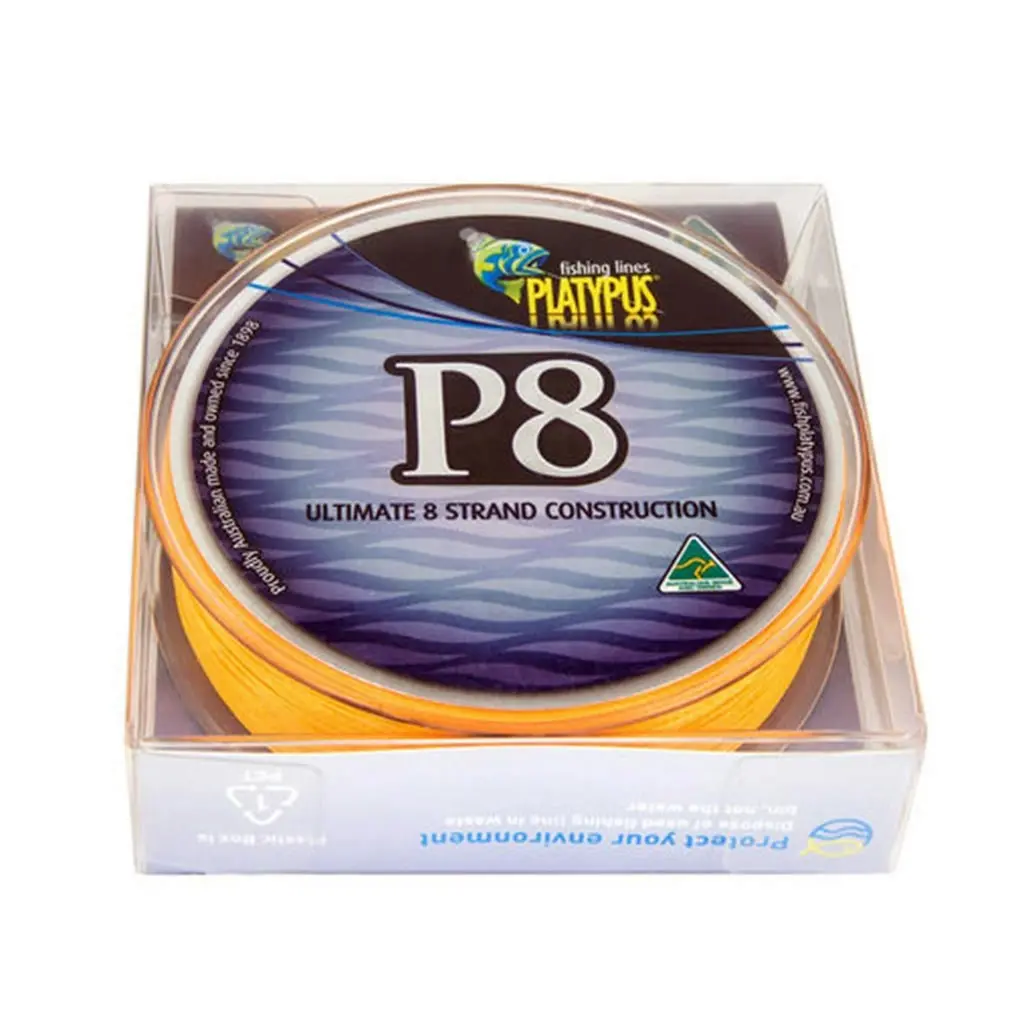 150yd Spool of Platypus P8 Braided Fishing Line - 8 Strand Orange Fishing Braid