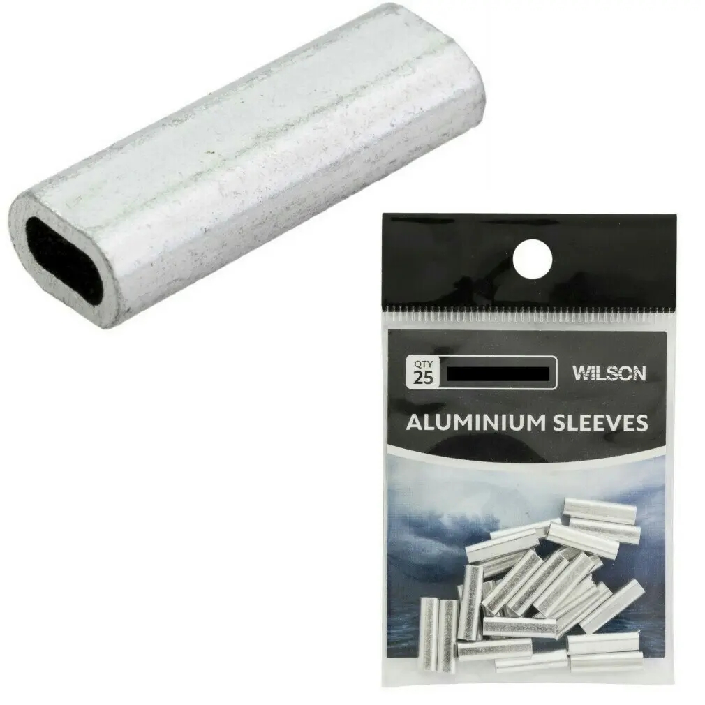 25 Pack of Wilson Aluminium Crimps - Connector Sleeves for Fishing Wire/Line