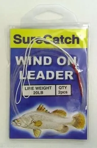 1 Packet of Surecatch Dacron Sleeved 1.5m Wind On Leader - Mono Fishing Leader