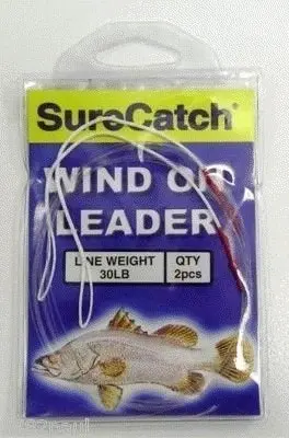 1 Packet of Surecatch Dacron Sleeved 1.5m Wind On Leader - Mono Fishing Leader