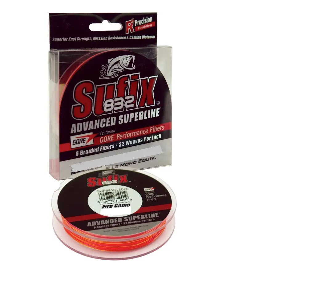 150yd Spool of Sufix 832 Superline Braided Fishing Line - Fire Camo Braid