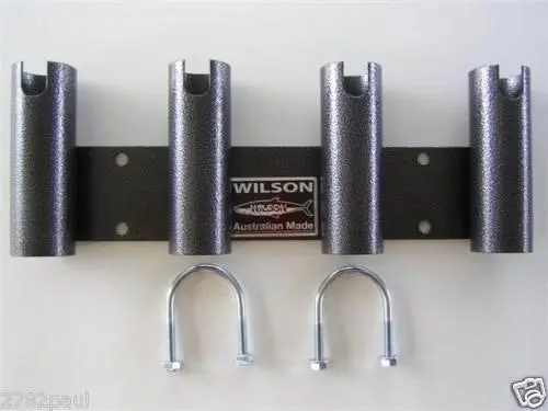 Wilson Bull Bar Rod Holder Black Hammertone Aluminium 4 Hole