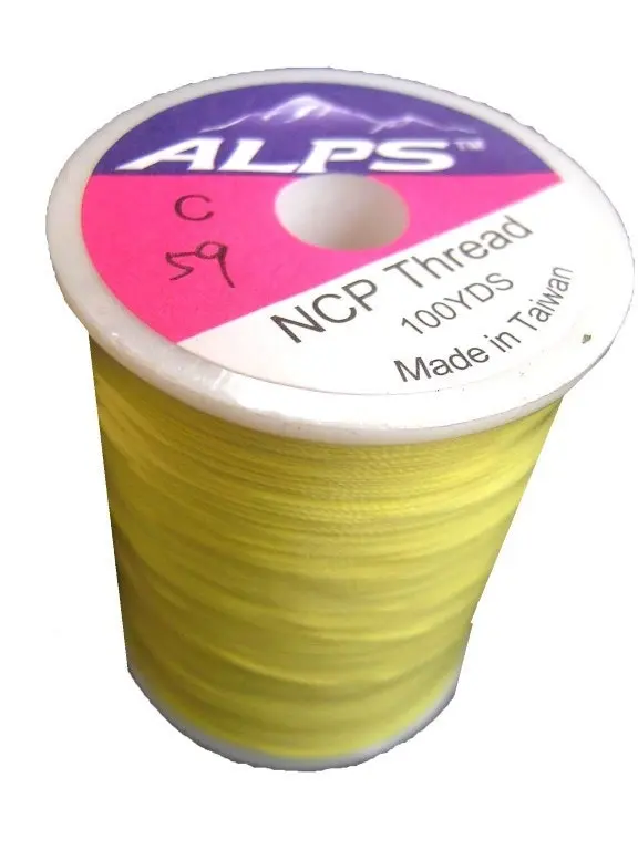 Alps 100yds of Yellow Rod Wrapping Thread - Size C (0.2mm) Rod Binding Cotton