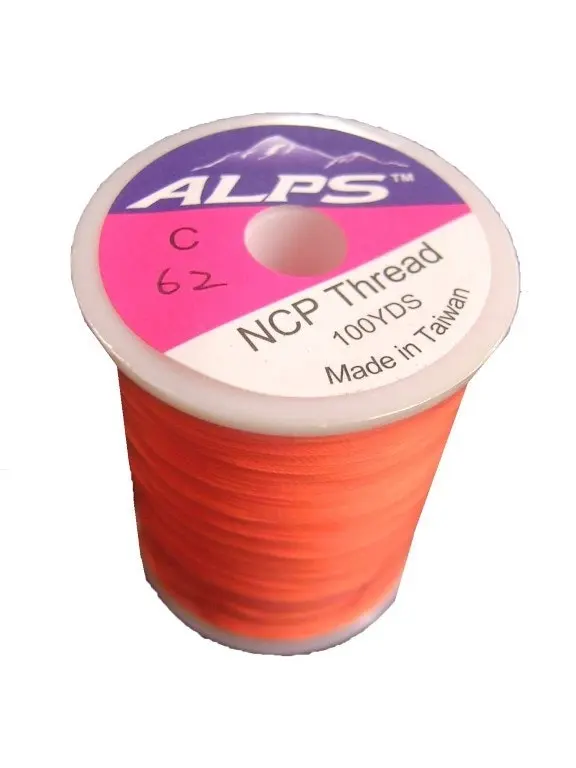 Alps 100yds of Lumin Orange Rod Wrapping Thread - Size C (0.2mm) Rod Binding Cotton