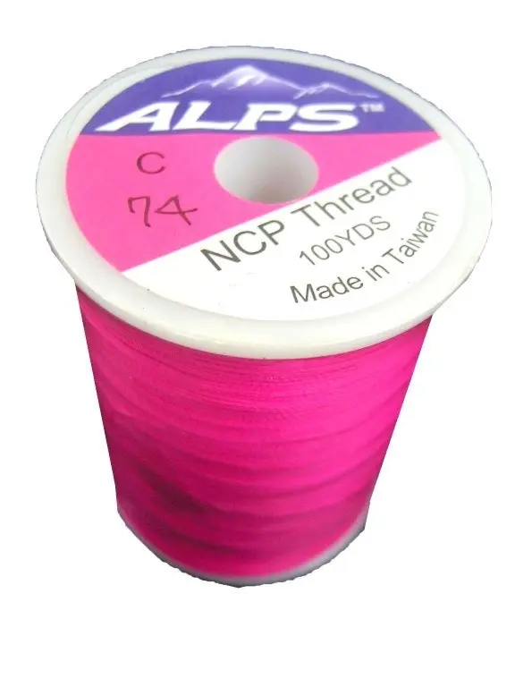 Alps 100yds of Deep Pink Rod Wrapping Thread - Size C (0.2mm) Rod Binding Cotton