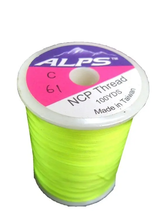 Alps 100yds of Lumin Green Rod Wrapping Thread - Size C (0.2mm) Rod Binding Cotton