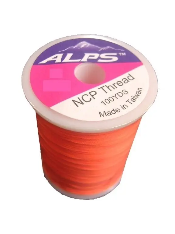 Alps 100yds of Lumin Orange Rod Wrapping Thread - Size A (0.15mm) Rod Binding Cotton