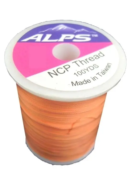 Alps 100yds of Orange Rod Wrapping Thread - Size A (0.15mm) Rod Binding Cotton