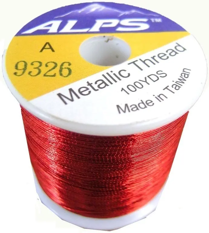 Alps 100yds of Metallic Red Rod Wrapping Thread-Size A (0.15mm) Thread