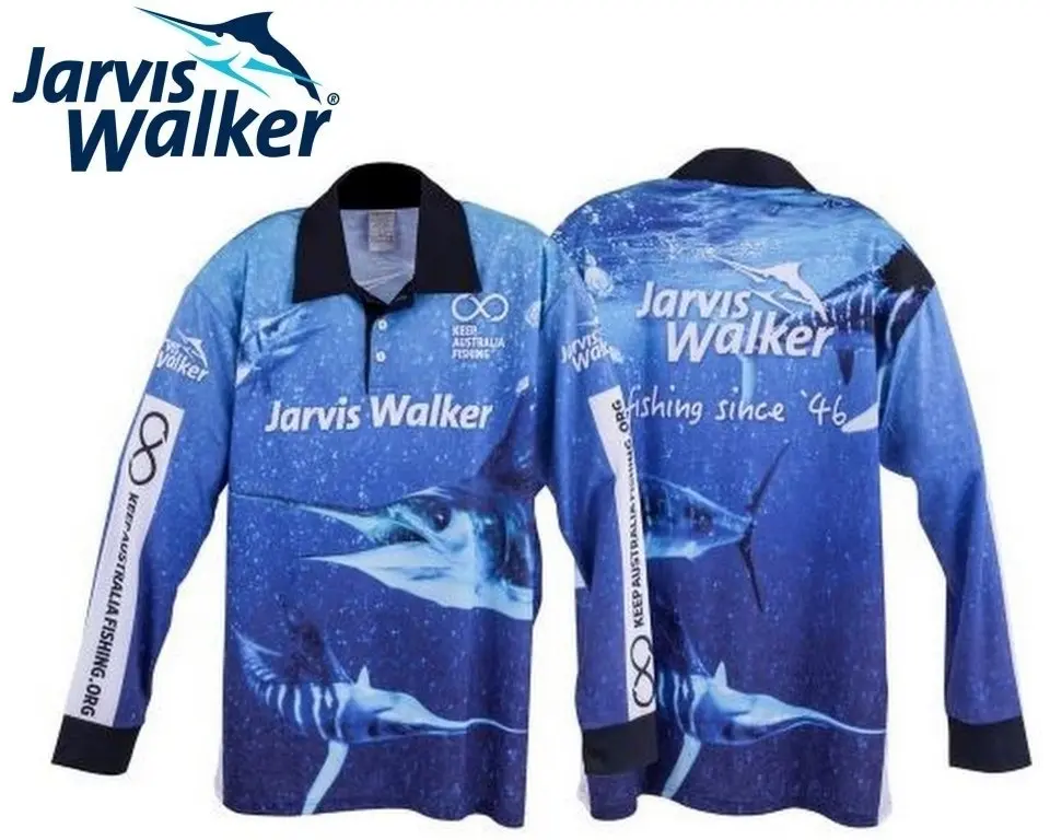 Jarvis Walker Long Sleeve Tournament Fishing Shirt with Collar-Fishing Jersey