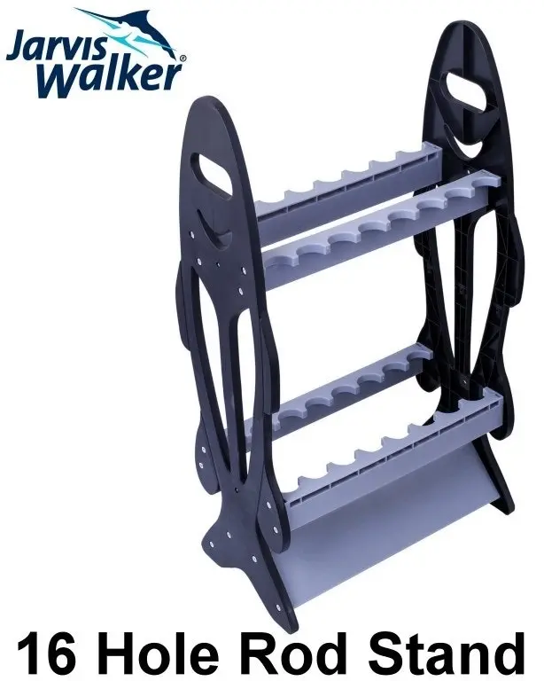 Jarvis Walker 16 Hole Plastic Fishing Rod Stand - Double Sided Rod Holder