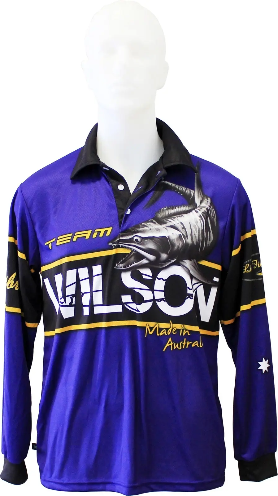 Team Wilson Tournament Long Sleeve Fishing Shirt with Collar - Fishing Jersey