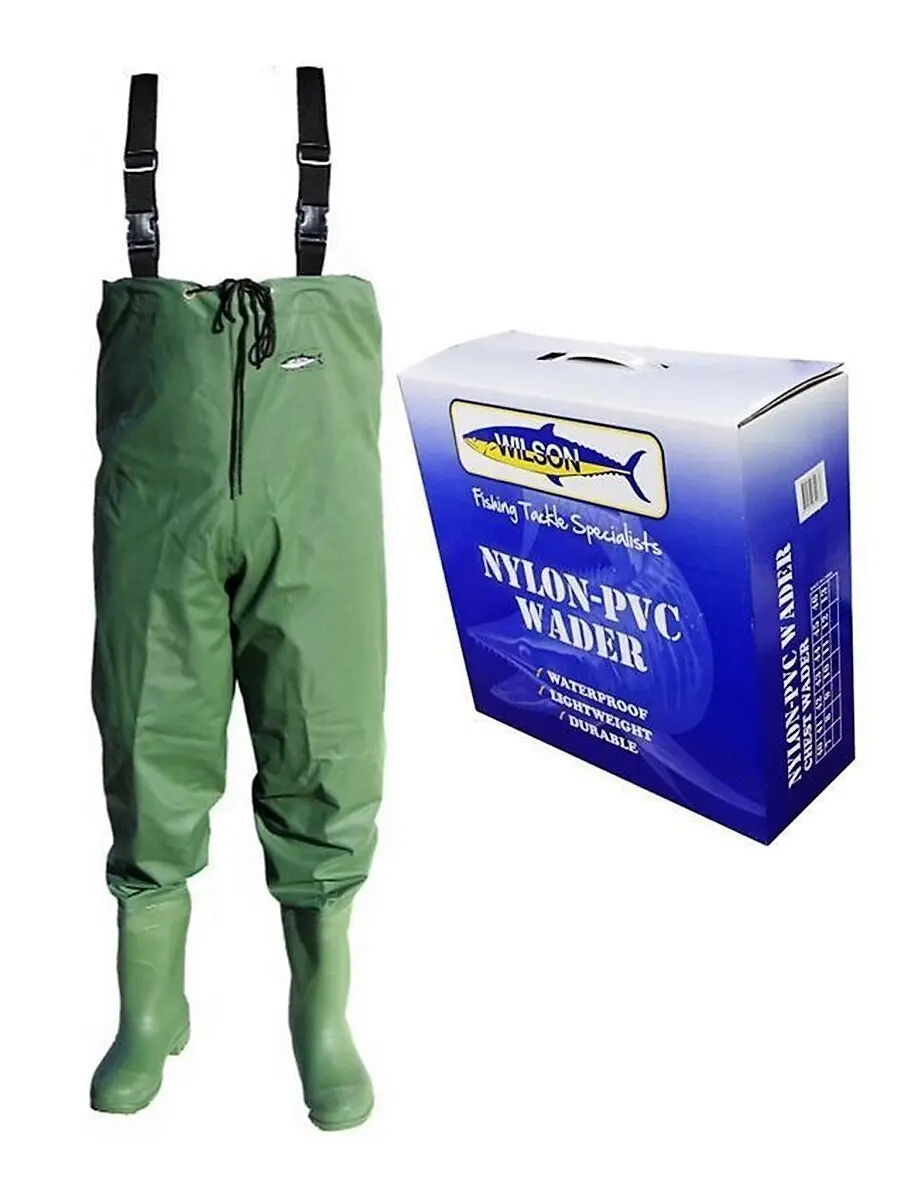 Wilson Waterproof Fishing Chest Waders - Lightweight, Durable Nylon PVC