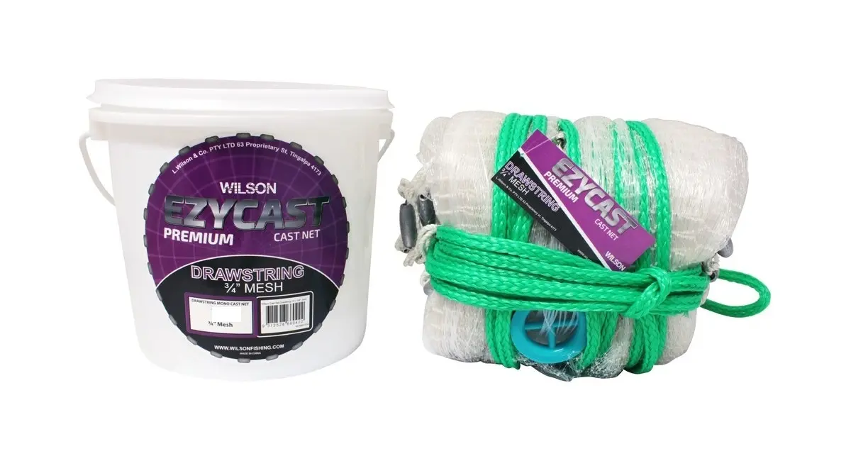 Wilson EZYCAST Mono Drawstring Cast Net with 3/4 Inch Mesh Size