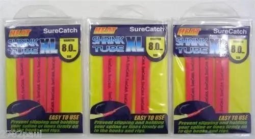 3 Packets of Surecatch Fishing Heat Shrink Tube - Red