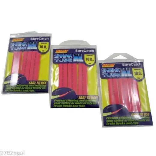 3 Packets of Surecatch Fishing Heat Shrink Tube - Red