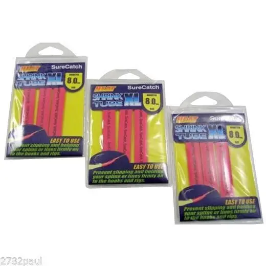 3 Packets of Surecatch Fishing Heat Shrink Tube - Red