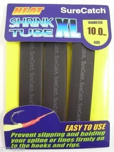 10 Packets of Black Surecatch Fishing Heat Shrink Tube -Wire Cable Sleeve Tubing