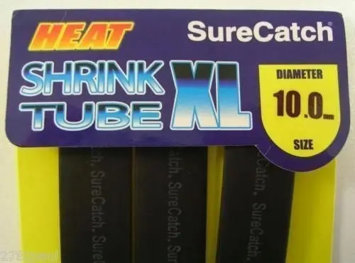 10 Packets of Black Surecatch Fishing Heat Shrink Tube -Wire Cable Sleeve Tubing