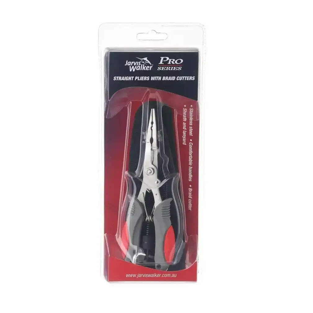 Jarvis Walker Pro Series Straight Nose Fishing Pliers With Braid Cutters