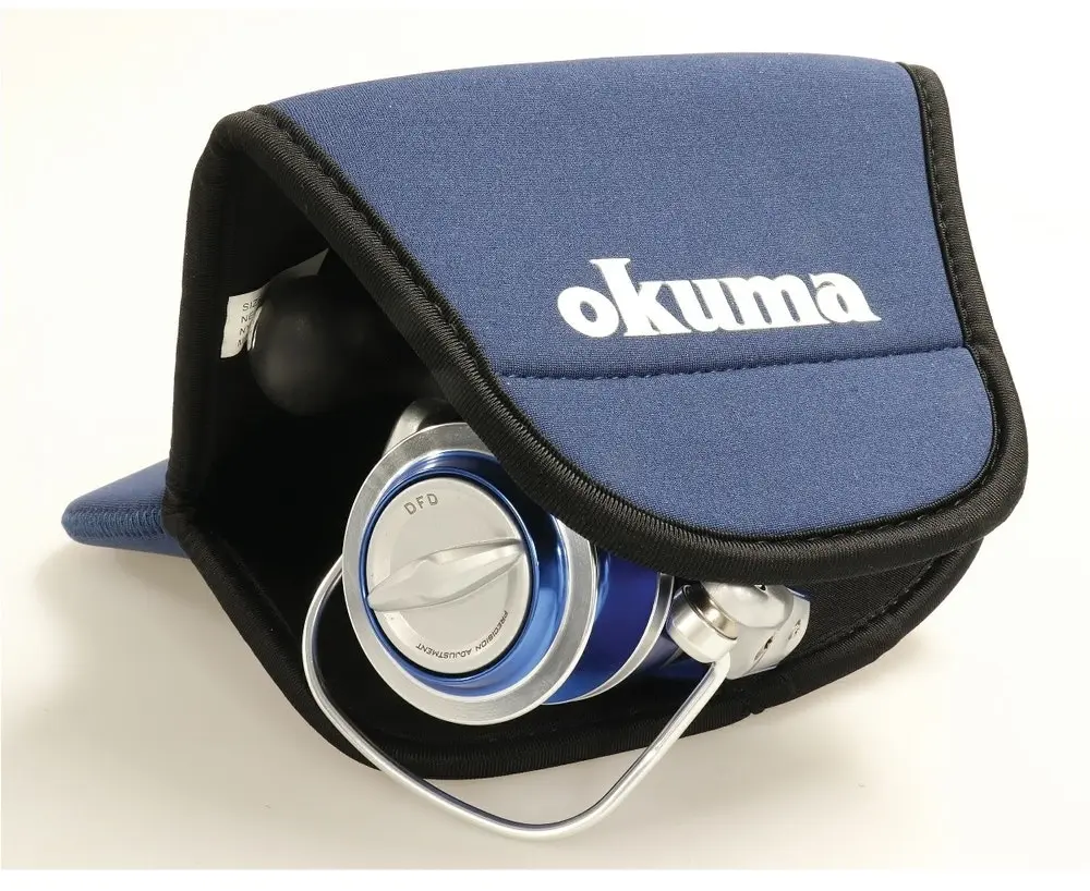 Medium Okuma Neoprene Fishing Reel Cover to Suit Spinning Reels - Spin Reel Case