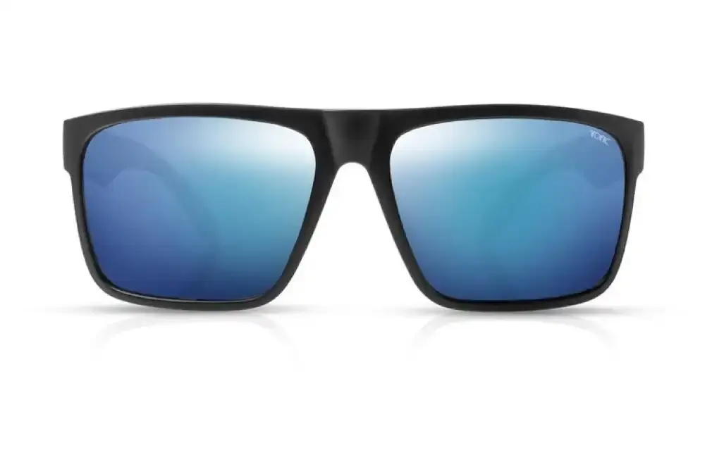 Tonic Outback Polarised Sunglasses with Glass Blue Mirror Lens and Black Frame