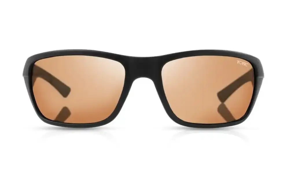 Tonic Rush Polarised Sunglasses with Glass Neon Copper Lens & Black Frame