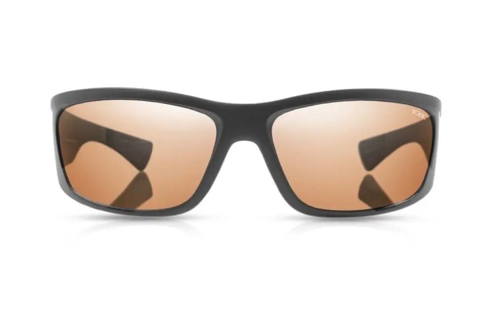 Tonic Shimmer Polarised Sunglasses with Glass Neon Copper Lens & Black Frame