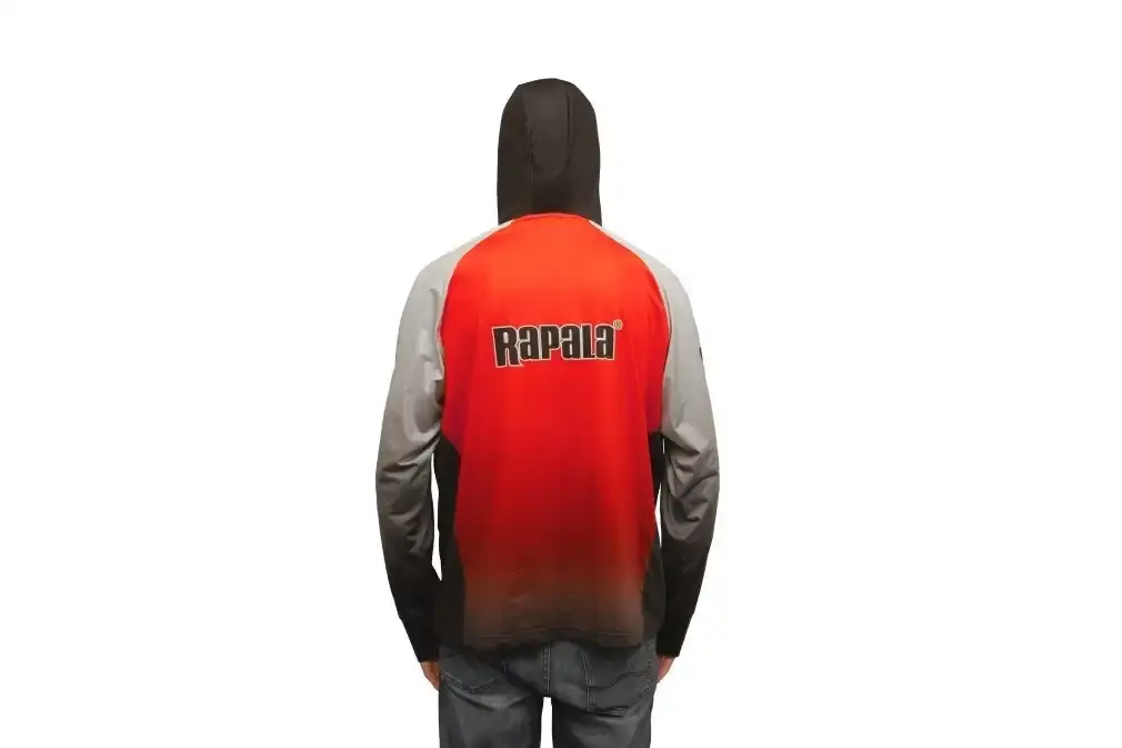 Rapala Breathable Hooded Long Sleeve Fishing Shirt with Built-In Face Mask