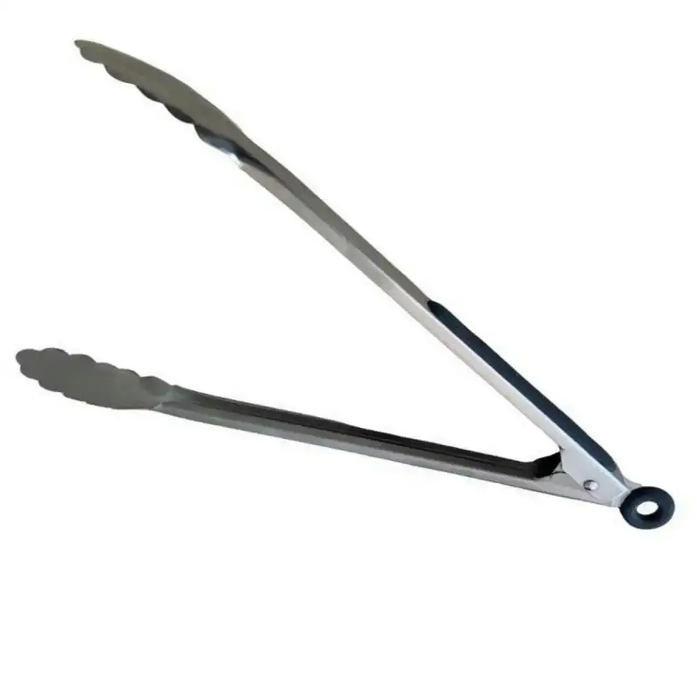 32cm Stainless Steel BBQ Tongs - Lockable Kitchen Tongs