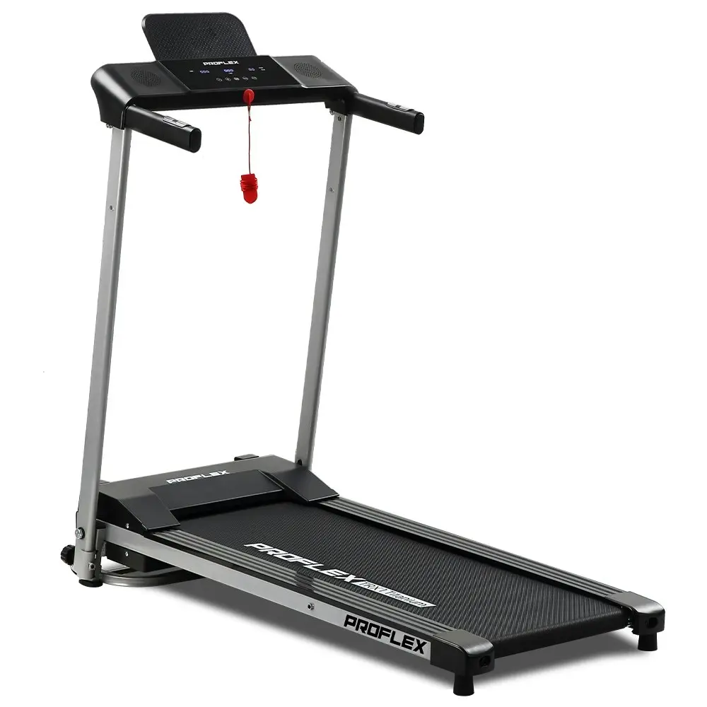 Proflex Electric Treadmill with Bluetooth Speakers, Compact Foldable Small Walking Running Machine