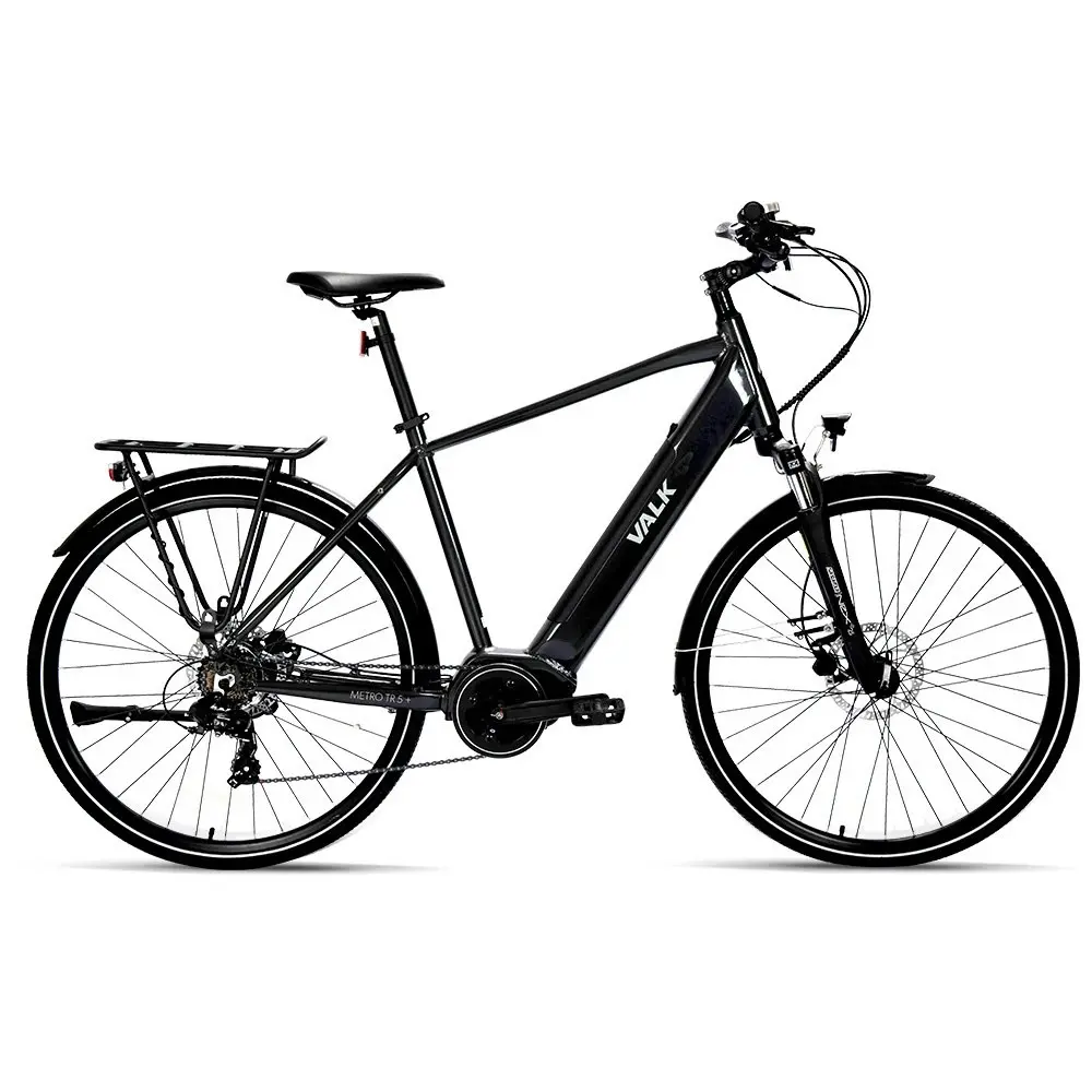 Valk Metro TR 5 + Electric Hybrid Bike, Gen II, Mid-Drive, Medium, Dark Grey