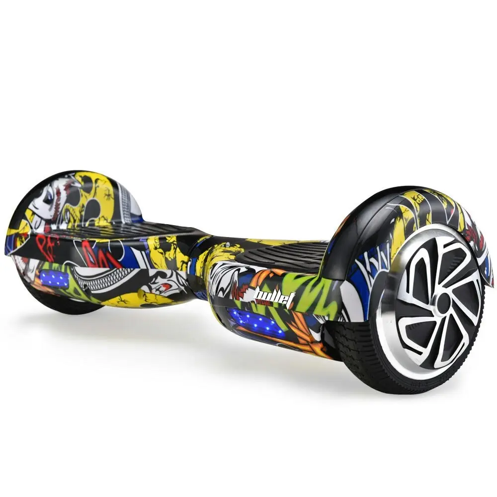 Bullet Electric Hoverboard Scooter 6.5 Inch Wheels, Colour LED Lighting, Carry Bag, Gen III Hiphop design