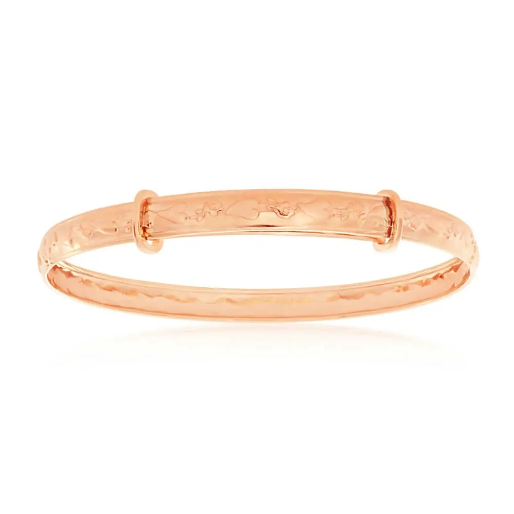 9ct Rose Gold D Shaped Baby Bangle